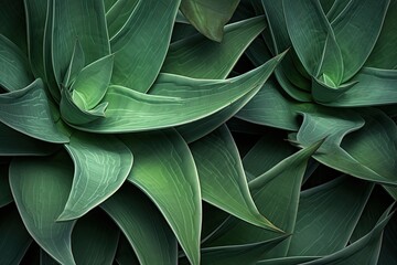 Agave Angles: Dark Green Tones and Textured Cactus Plant Image - obrazy, fototapety, plakaty