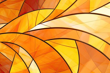 Fototapeta na wymiar Amber Arcs: Orange Geometric Background with Abstract Curved Lines