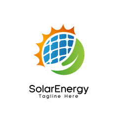 solar energy logo renewable green energy vector illustration