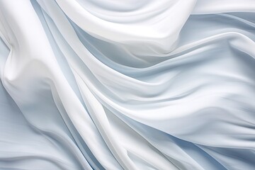 Arctic Breeze: Abstract Waves on White Fabric Background