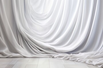 Arctic Radiance: Luxurious Backdrop with White Gray Satin Texture