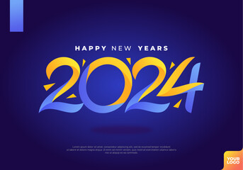 Happy new years 2024 logotype