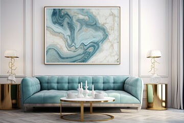 Azure Swirl: Exquisite Art Embracing Natural Luxury with Hypnotic Marble Swirls and Mesmerizing Agate Ripples