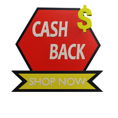 3 D illustration of  cash back