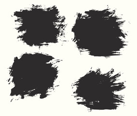 Fototapeta premium Black brush stroke painting isolated background