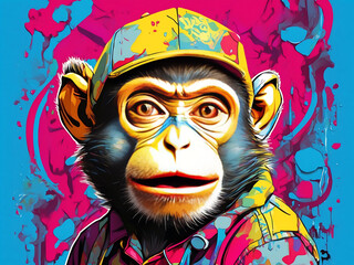 Monkeys in Liquid Sky Brand Shirt Cartoon Character