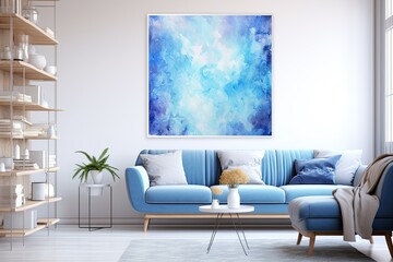 Cerulean Canvas: Vibrant Blue Effect Abstract Artwork