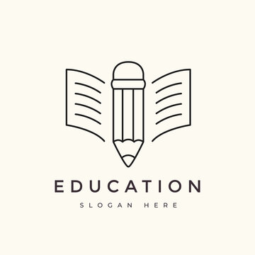 education globe studiying communication social line logo design vector graphic