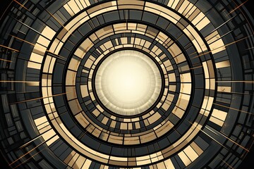 Concentric Futuristic Architecture: Abstract Circular Background