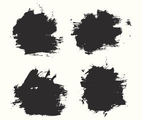 Collection of vector black brush stroke design