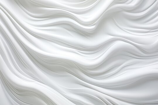 Abstract Waves on a White Cotton Canvas Cloth Background © Michael