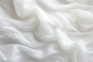 Fototapeta premium Cotton Clouds: Soft Wave Patterns on White Fabric - Dreamy and ethereal imagery