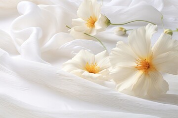 Cotton Cosmos: Abstract Soft Waves on White Background