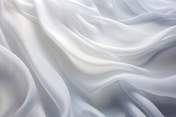 Obraz premium Crystal Breeze: White Cloth Background with Soft Wave Delight