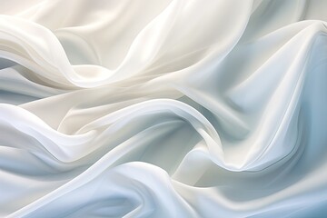 Obraz premium Crystal Breeze: Soft Waves on White Cloth Background
