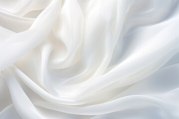 Obraz premium Crystal Breeze: Soft Waves White Cloth Abstract Background