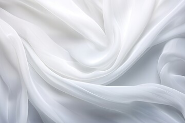 Obraz premium Crystal Caress: Abstract White Fabric Waves