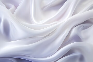 Obraz premium Crystal Currents: Abstract White Satin Silky Cloth with Soft Waves