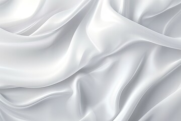 Obraz premium Crystal Drape: Abstract Soft Waves on White Cloth Background
