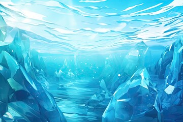 Crystal Ocean: Hi-Resolution Waves - Aqua Abstract Background