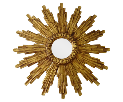 Image of Classic Vintage Sunburst Circle Mirror