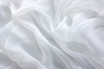 Obraz premium Crystal Weave: Soft Waves of White Fabric, a Futuristic Background.