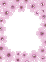 Pink watercolor flower frame border wreath