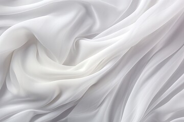 Obraz premium Crystal Whirl - Abstract Soft Waves: Futuristic White Fabric Background