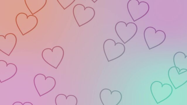 CG of pastel-colored background including heart shaped object