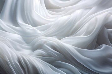 Frost Veil: Soft, Crease Waves in White Satin