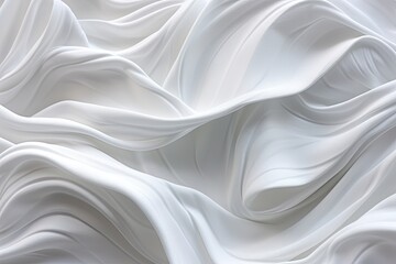 Frosty Folds: Abstract White Fabric Texture