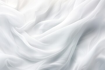 Obraz premium Frozen Wind: Abstract Soft Waves on White Cloth Background