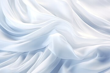 Fototapeta premium Frozen Wind: White Cloth Background with Abstract Soft Waves