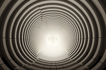 Naklejka premium Future Facade: A Vibrant Exploration of Concentric Abstract Architecture Design
