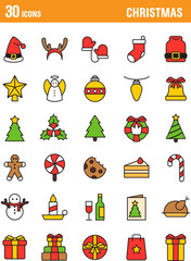 Christmas icons set