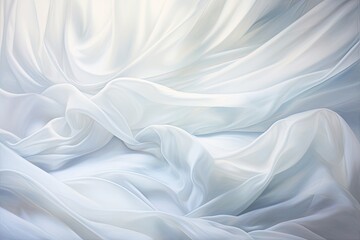 Obraz premium Gentle Gusts of Soft Waves: A Delicate White Cloth Background