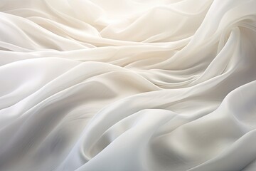 Obraz premium Gentle Gust: Soft Waves on a White Cloth Background