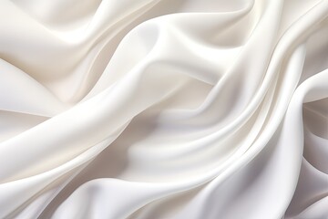 Obraz premium Gentle Waves: Abstract White Cloth Background for Aesthetic Ambience