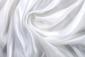Obraz premium Ghostly Silk: Enchanting White Silver Fabric Silk Background