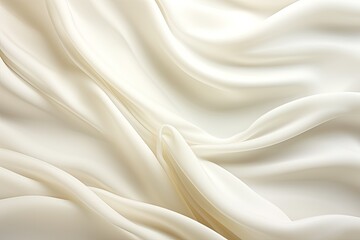 Obraz premium Ivory Impression: Subtle Waves on White Cloth Background I Digital Image 