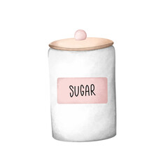 Watercolor Sugar Jar