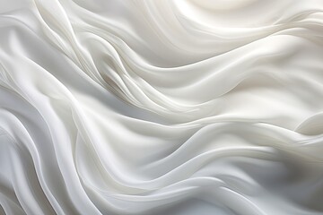 Lunar Luxe: White Satin Cloth Embracing Soft Waves and Flowing Light