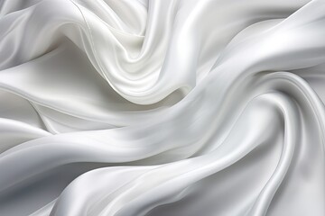 Obraz premium Lunar Silk: White Gray Satin Texture with Soft Waves