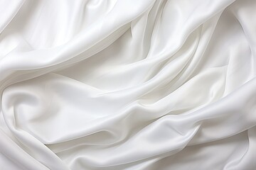 Fototapeta premium Lunar Swirl: White Satin Silky Cloth - Crease Wavy Folds Background
