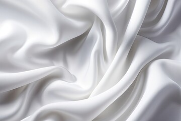 Obraz premium Lunar Waves: Abstract Background with Smooth White Fabric Texture Surface