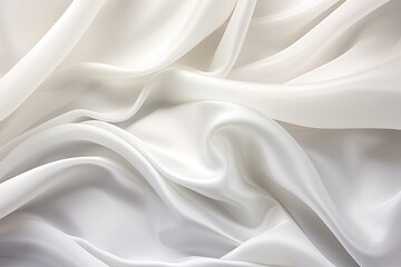 Lunar Whisper: Abstract White Satin Silky Cloth - Dreamy Background