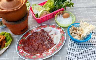 Chim chum. It is the Northeastern food of Thailand.