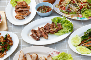 Thai-style. Grilled Beef Brisket with Jaew Sauce