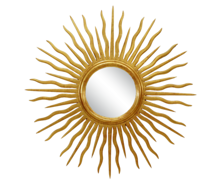 Image of Classic Vintage Sunburst Circle Mirror