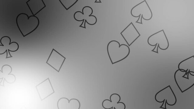CG of black and white background including playing cards shaped object